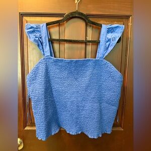 Old Navy Blue Smocked Tank Top